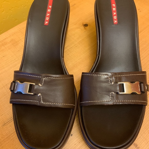 Like New!  Prada leather sandals - Picture 1 of 12